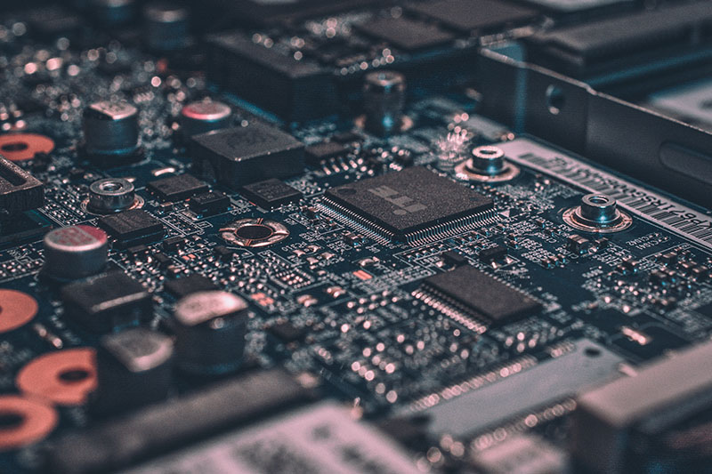 Close up image on computer chips
